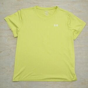 Men's XL Under Armour Tech Short Sleeve Shirt Neon Yellow Athletic Training Gym